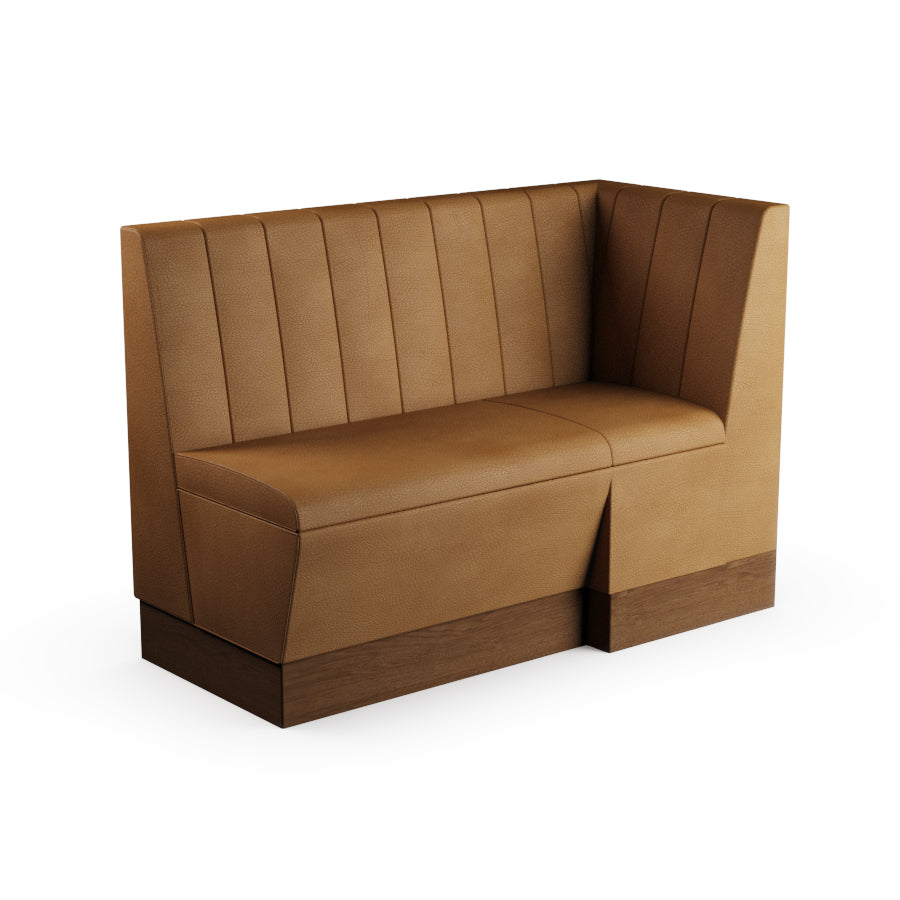 Extended Corner Booth Unit - Fluted Back