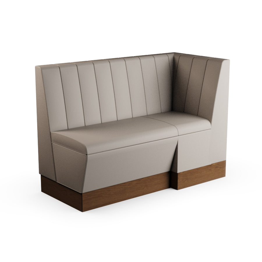 Extended Corner Booth Unit - Fluted Back