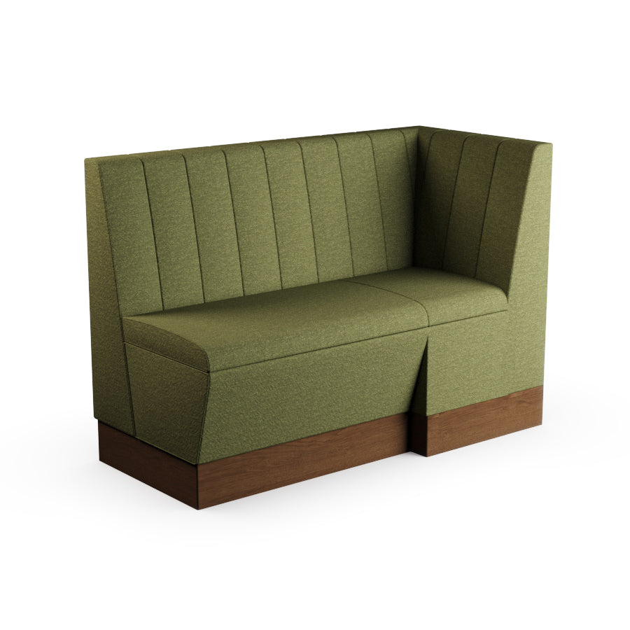 Extended Corner Booth Unit - Fluted Back