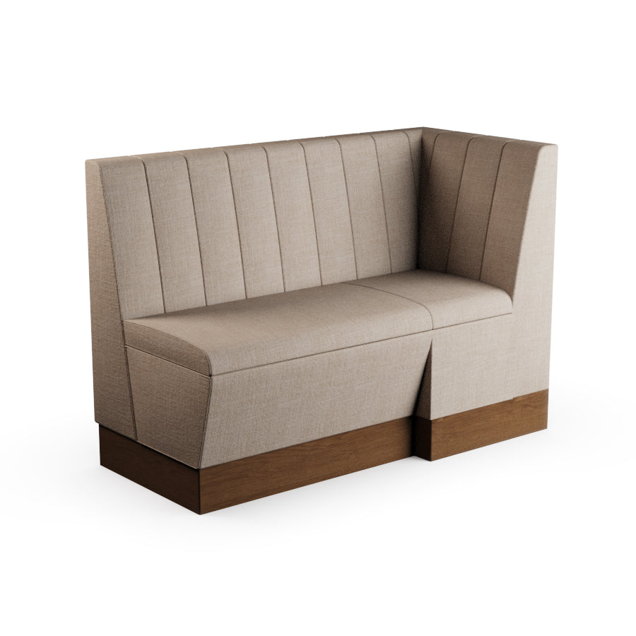 Extended Corner Booth Unit - Fluted Back