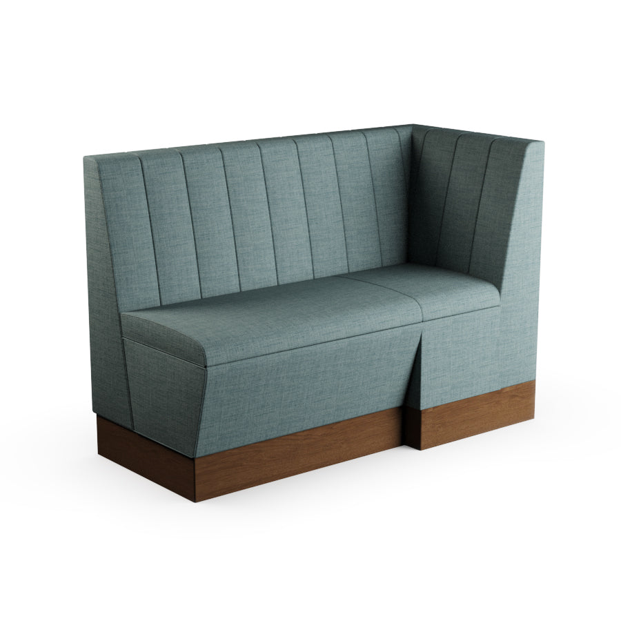 Extended Corner Booth Unit - Fluted Back