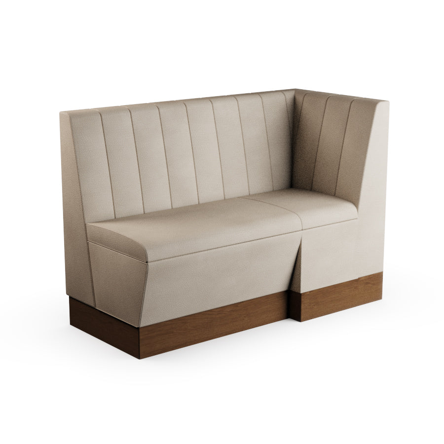 Extended Corner Booth Unit - Fluted Back