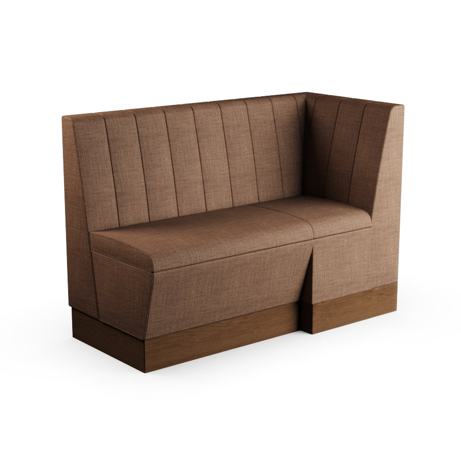 Extended Corner Booth Unit - Fluted Back