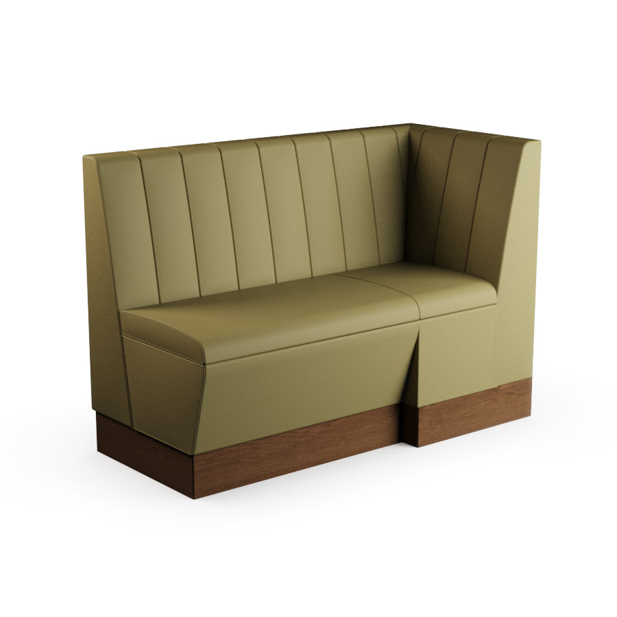 Extended Corner Booth Unit - Fluted Back