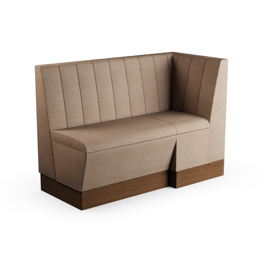 Extended Corner Booth Unit - Fluted Back