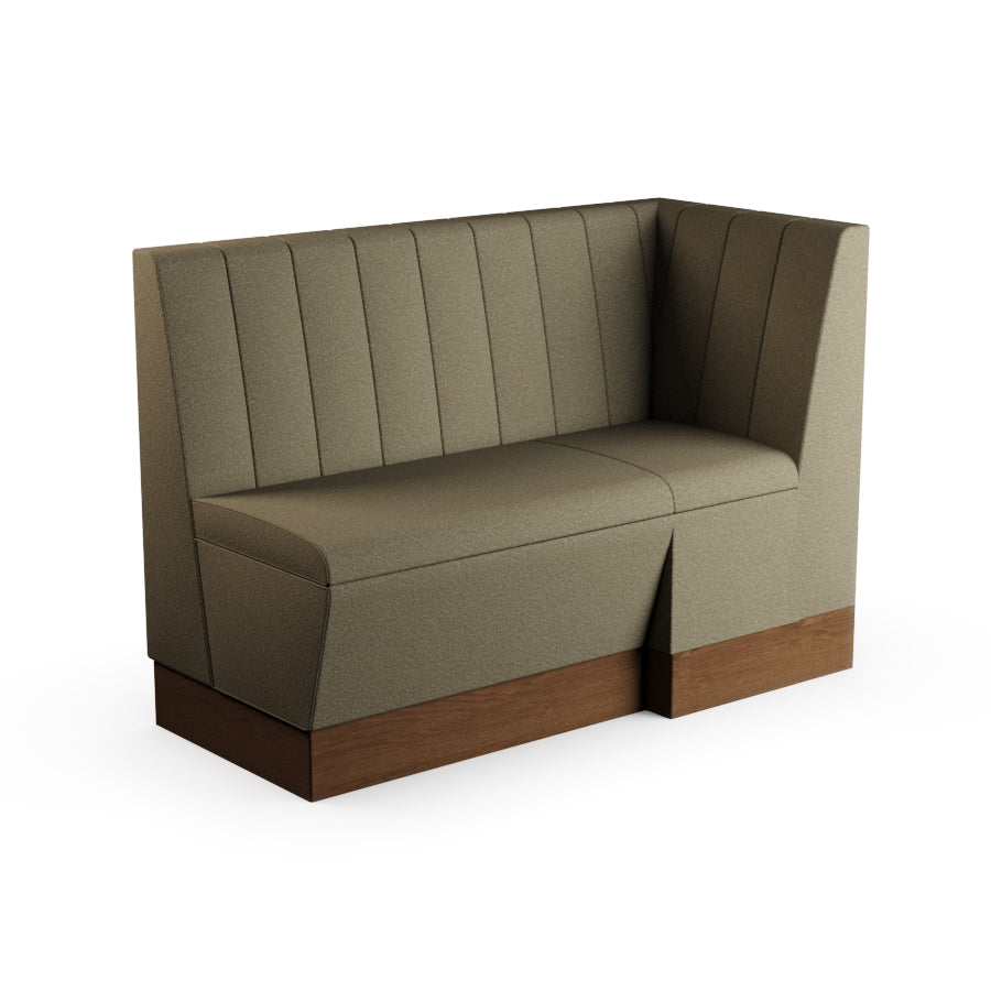 Extended Corner Booth Unit - Fluted Back