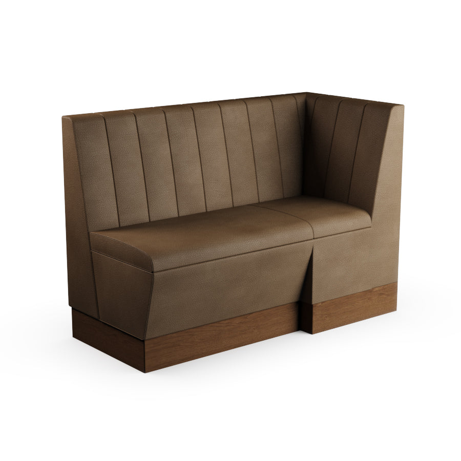 Extended Corner Booth Unit - Fluted Back