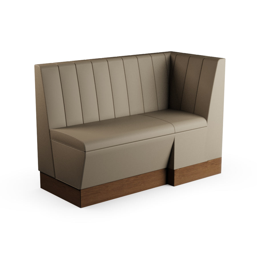 Extended Corner Booth Unit - Fluted Back