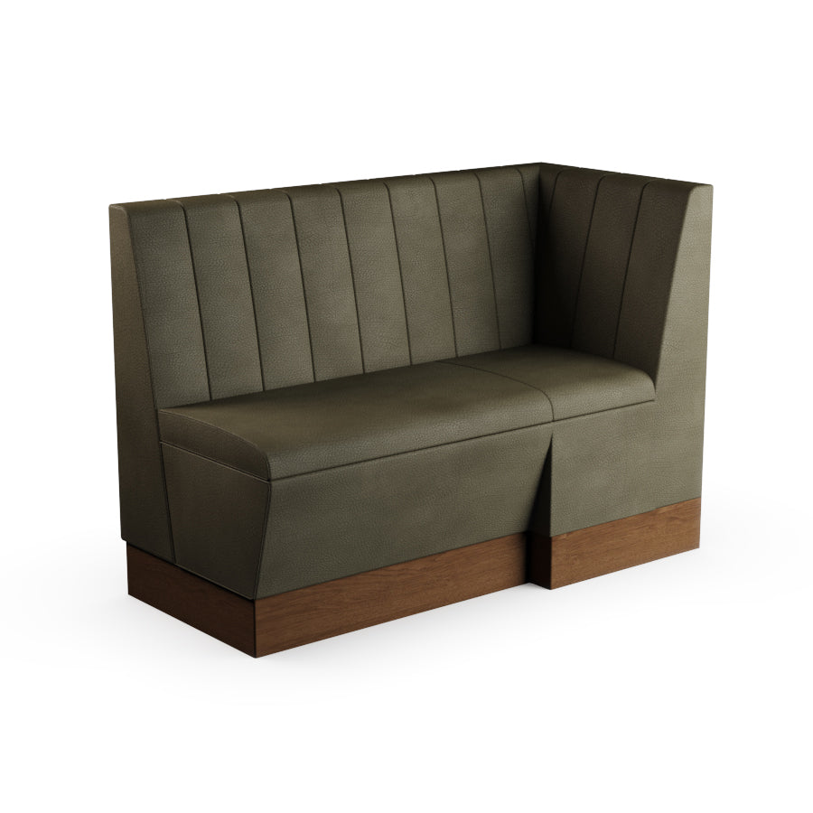 Extended Corner Booth Unit - Fluted Back