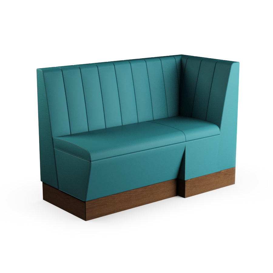 Extended Corner Booth Unit - Fluted Back