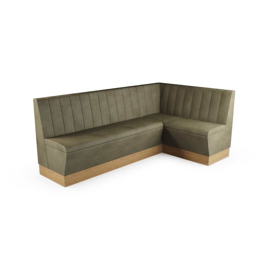 Large Corner Booth Set - Fluted Back