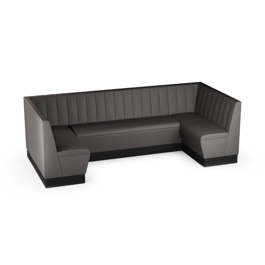 Large U-Shaped Booth Set - Fluted Back