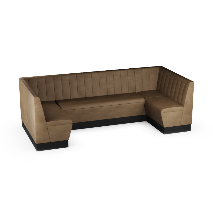 Large U-Shaped Booth Set - Fluted Back