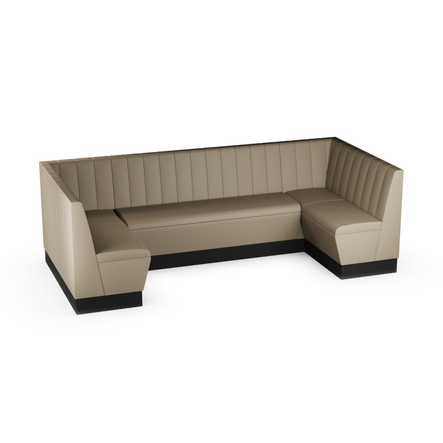 Large U-Shaped Booth Set - Fluted Back