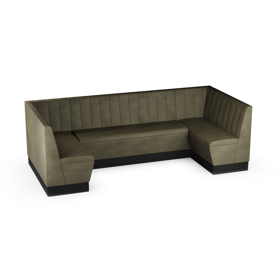Large U-Shaped Booth Set - Fluted Back