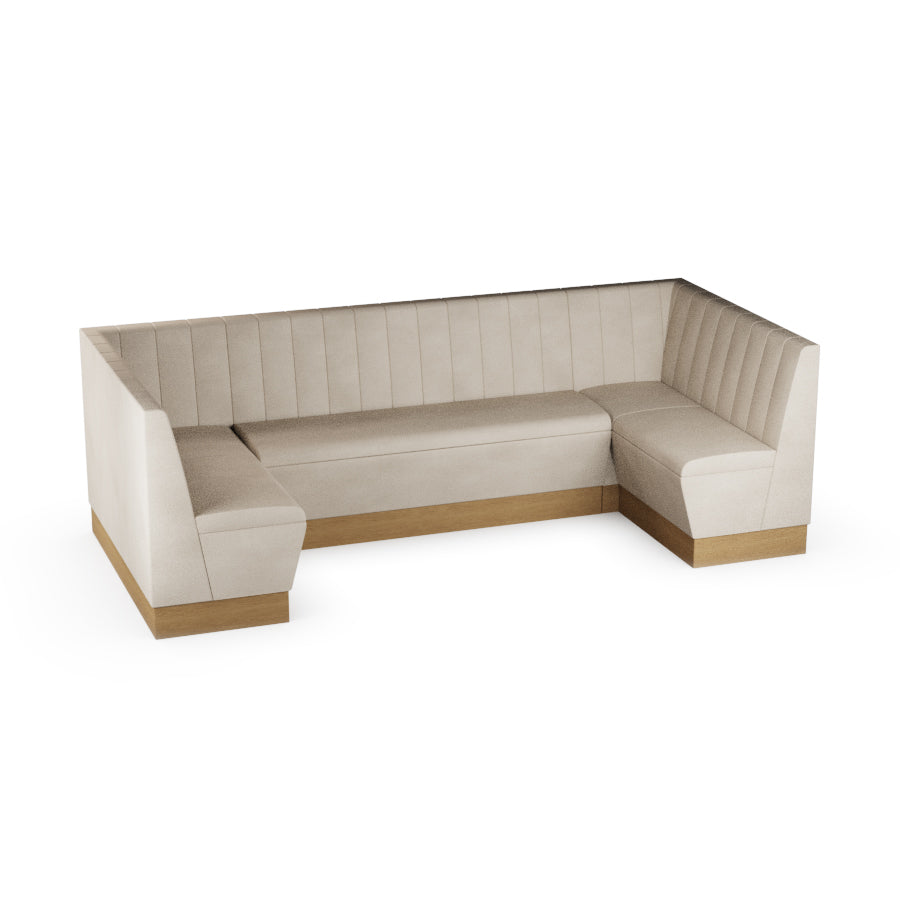 Large U-Shaped Booth Set - Fluted Back