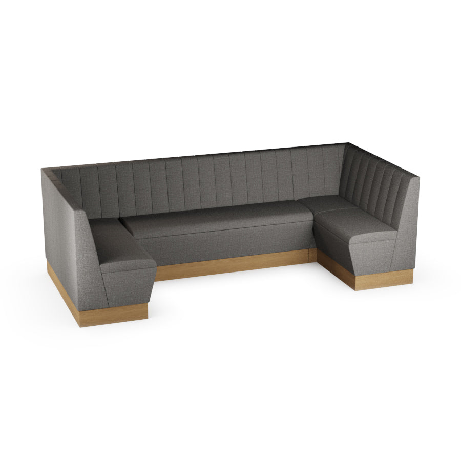 Large U-Shaped Booth Set - Fluted Back