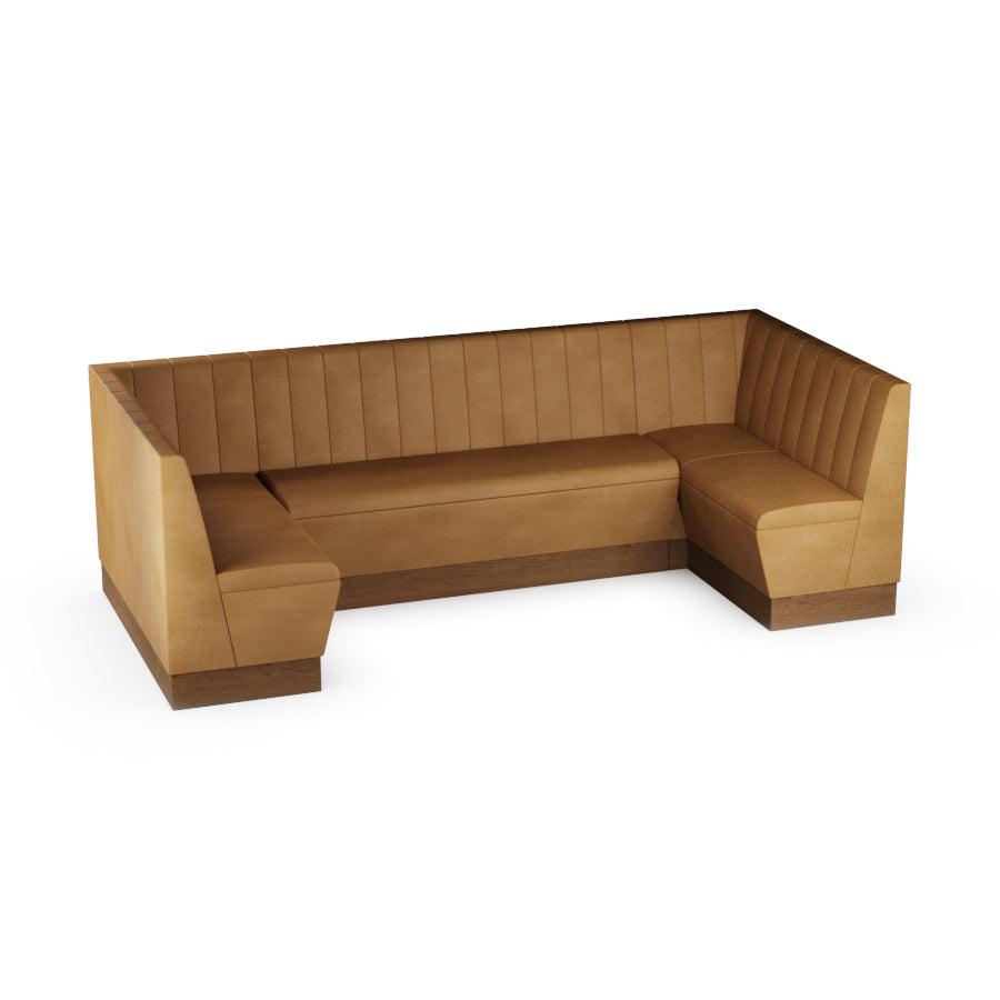 Large U-Shaped Booth Set - Fluted Back