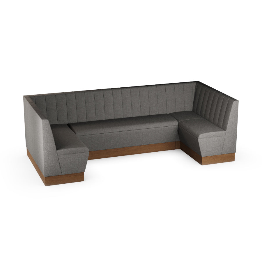 Large U-Shaped Booth Set - Fluted Back