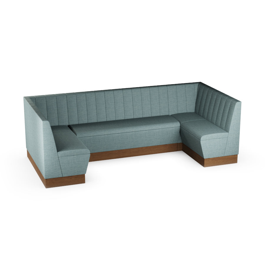 Large U-Shaped Booth Set - Fluted Back