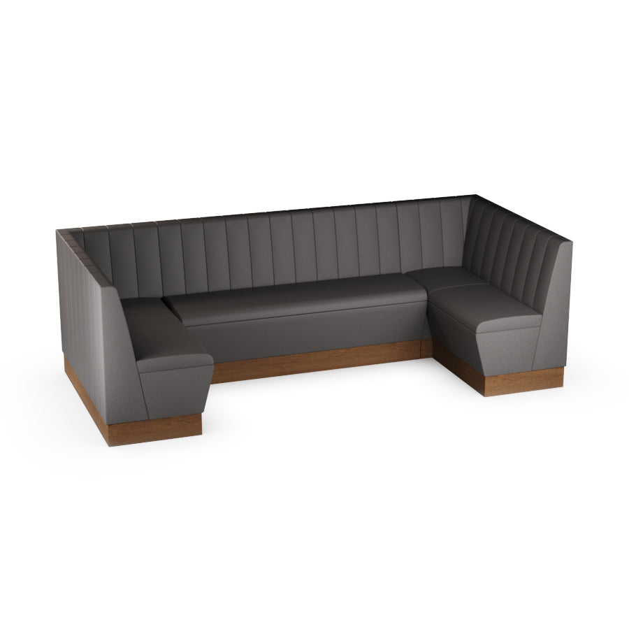 Large U-Shaped Booth Set - Fluted Back