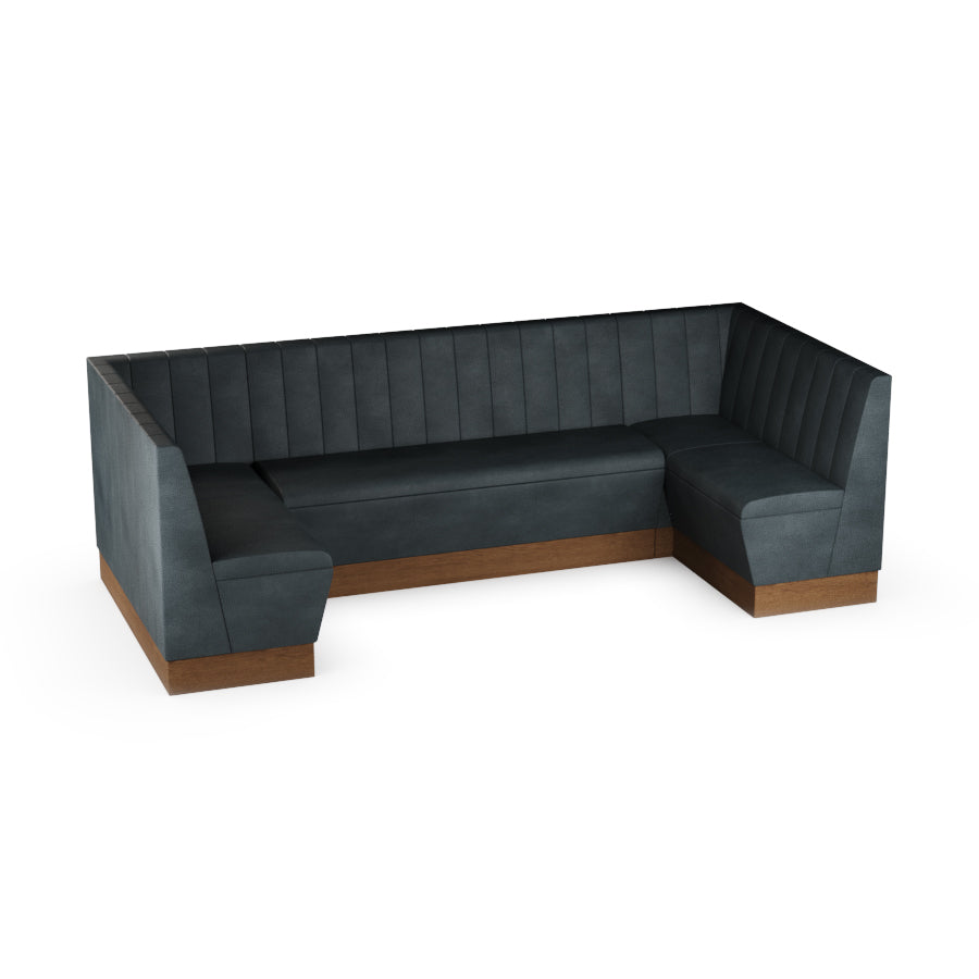 Large U-Shaped Booth Set - Fluted Back