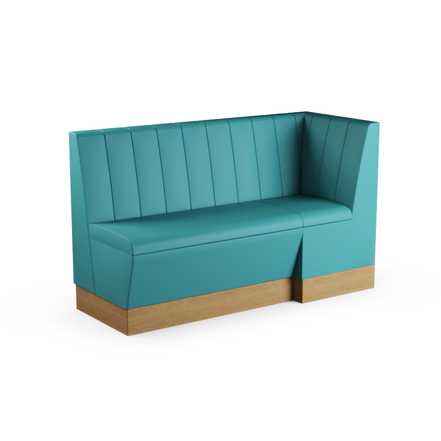 Large Extended Corner Booth Unit - Fluted Back