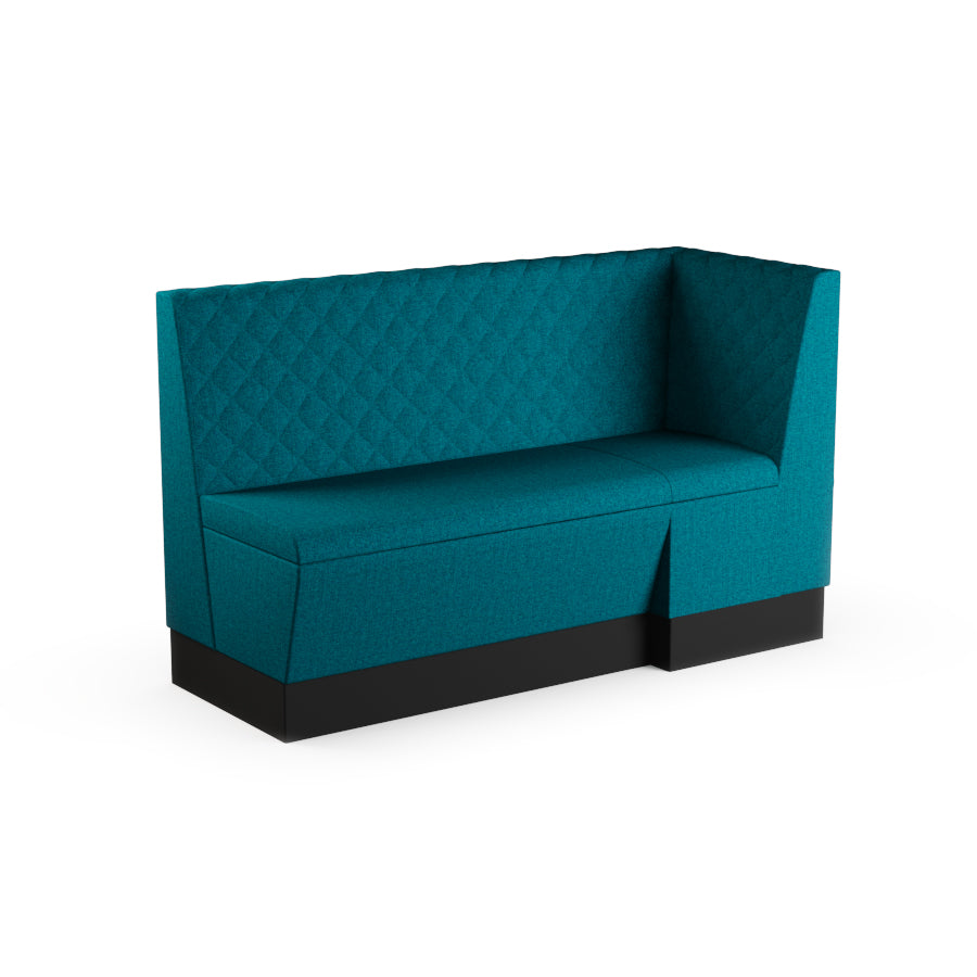 Large Extended Corner Booth Unit - Quilted Back