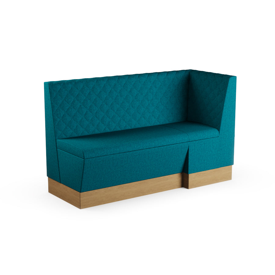 Large Extended Corner Booth Unit - Quilted Back