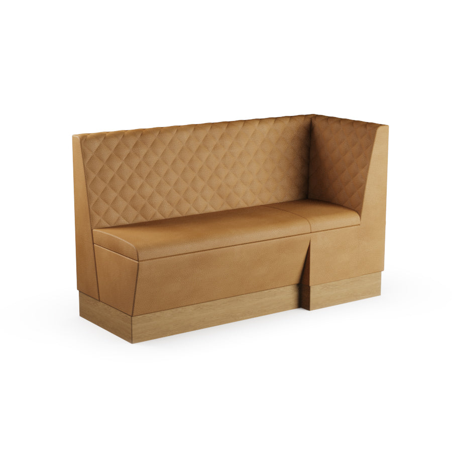 Large Extended Corner Booth Unit - Quilted Back