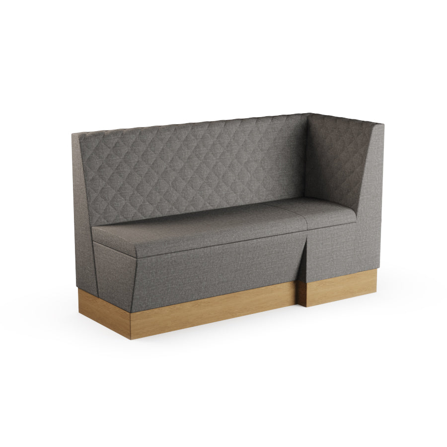 Large Extended Corner Booth Unit - Quilted Back