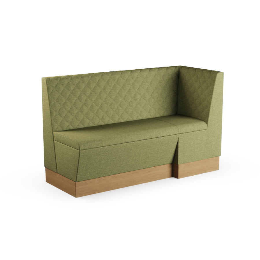 Large Extended Corner Booth Unit - Quilted Back