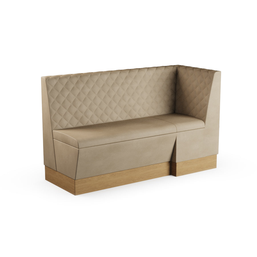 Large Extended Corner Booth Unit - Quilted Back