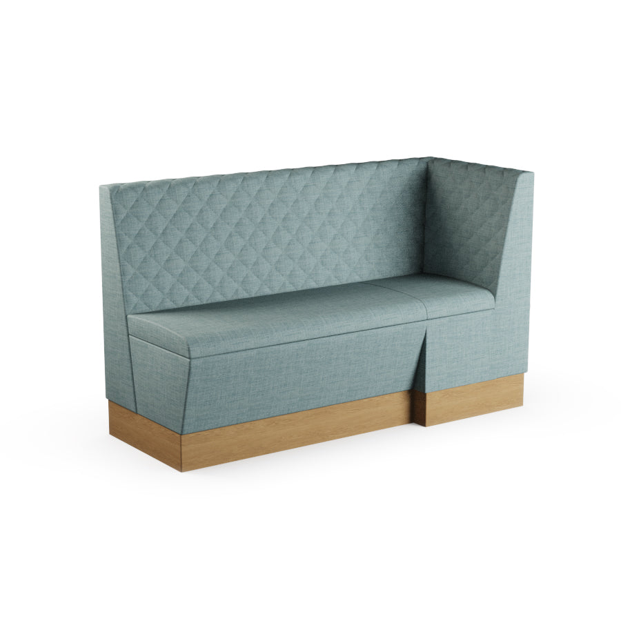 Large Extended Corner Booth Unit - Quilted Back