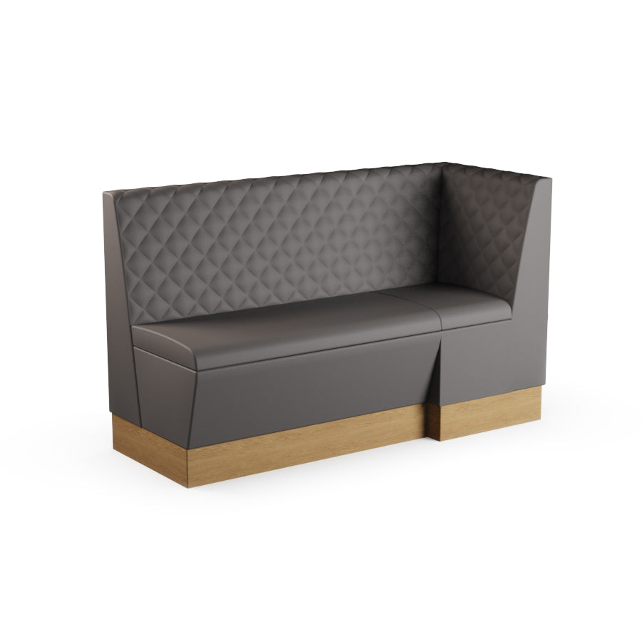 Large Extended Corner Booth Unit - Quilted Back