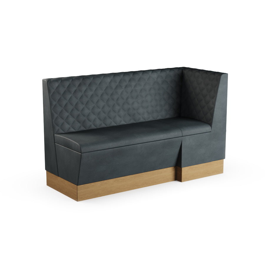 Large Extended Corner Booth Unit - Quilted Back