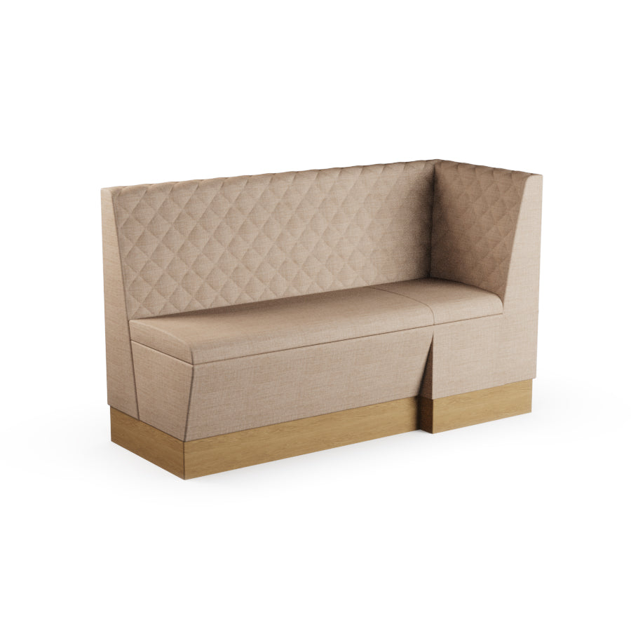 Large Extended Corner Booth Unit - Quilted Back