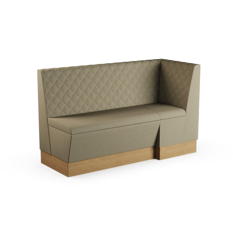 Large Extended Corner Booth Unit - Quilted Back