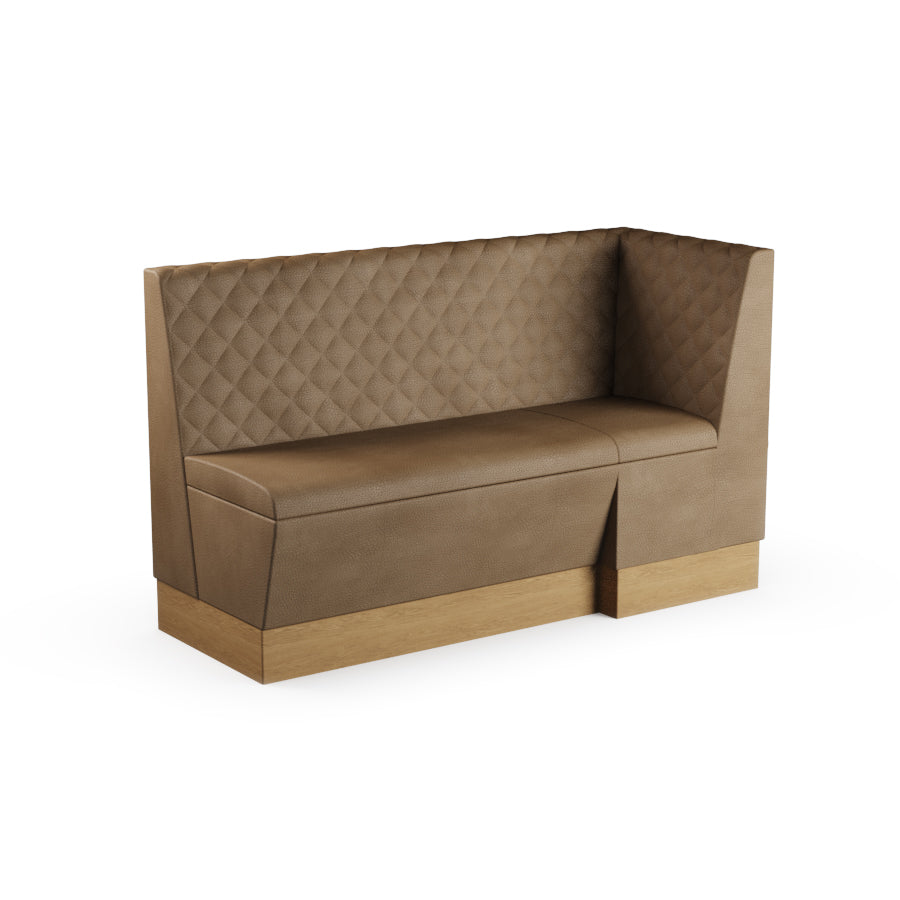 Large Extended Corner Booth Unit - Quilted Back