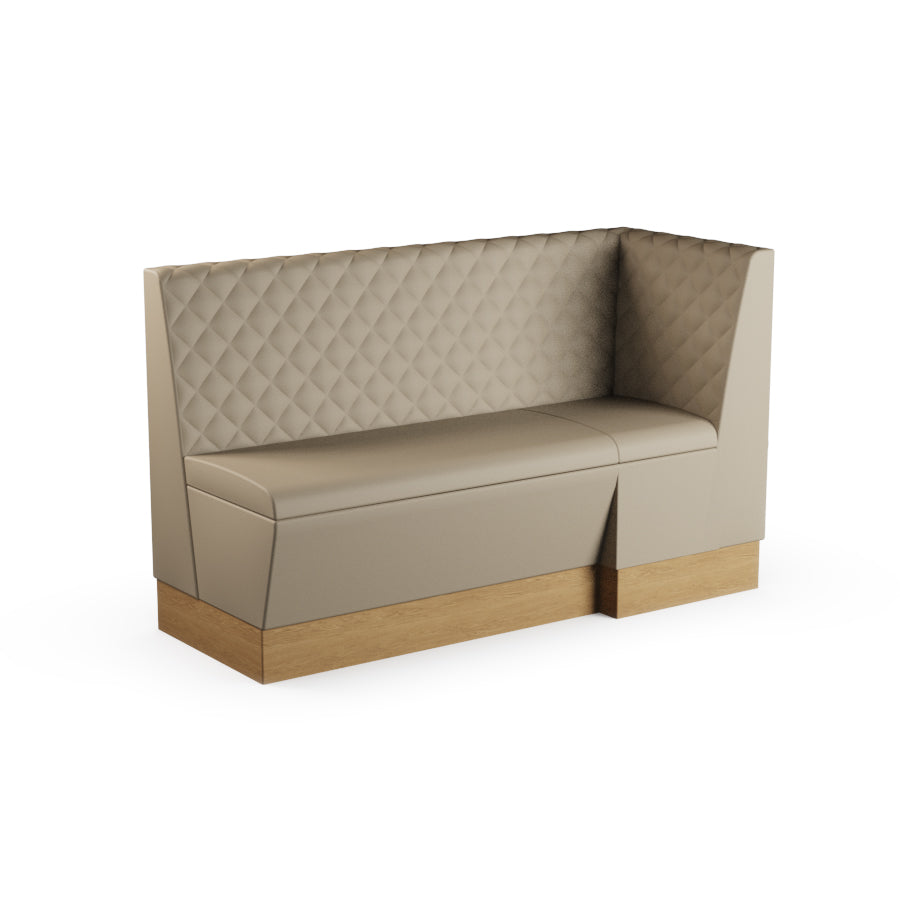 Large Extended Corner Booth Unit - Quilted Back