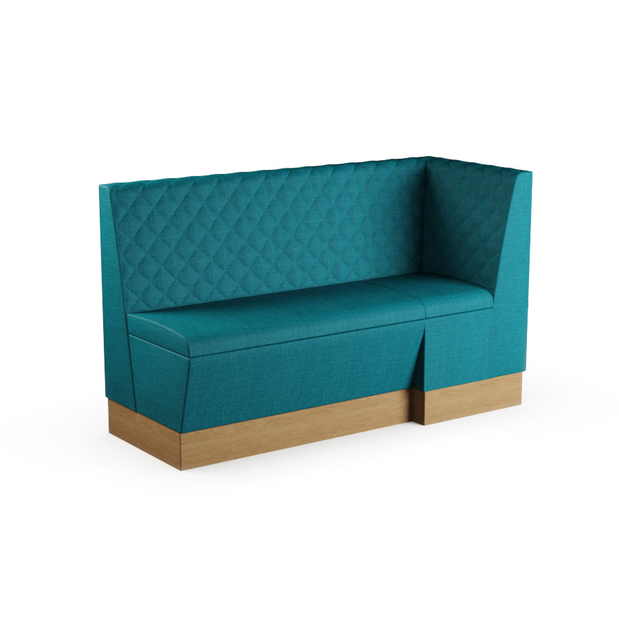Large Extended Corner Booth Unit - Quilted Back