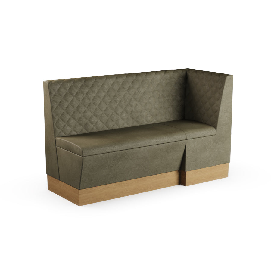 Large Extended Corner Booth Unit - Quilted Back