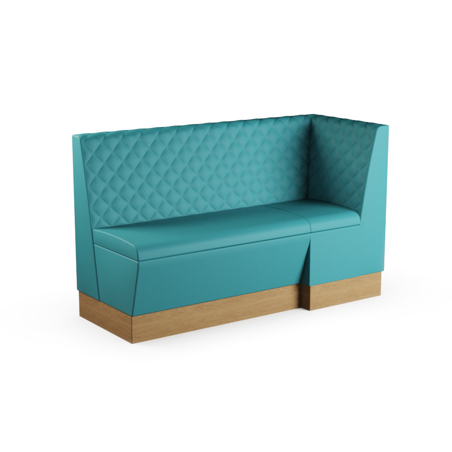 Large Extended Corner Booth Unit - Quilted Back
