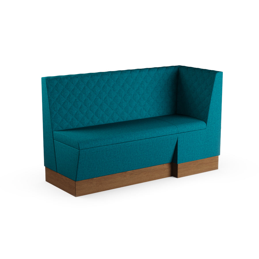 Large Extended Corner Booth Unit - Quilted Back