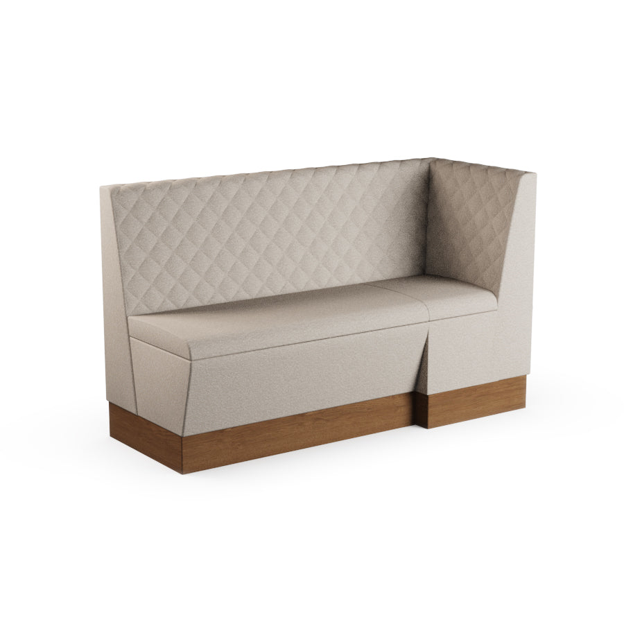 Large Extended Corner Booth Unit - Quilted Back