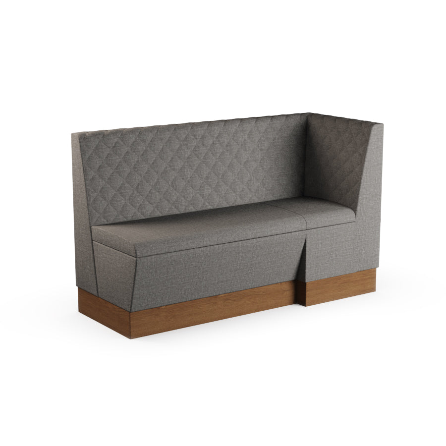 Large Extended Corner Booth Unit - Quilted Back
