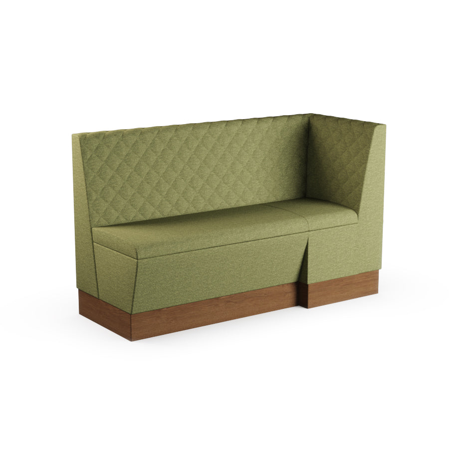 Large Extended Corner Booth Unit - Quilted Back