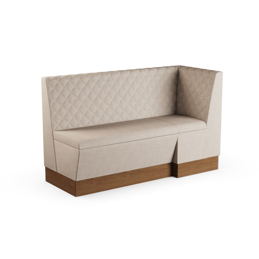 Large Extended Corner Booth Unit - Quilted Back