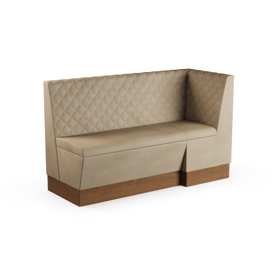 Large Extended Corner Booth Unit - Quilted Back