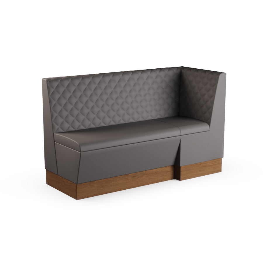 Large Extended Corner Booth Unit - Quilted Back